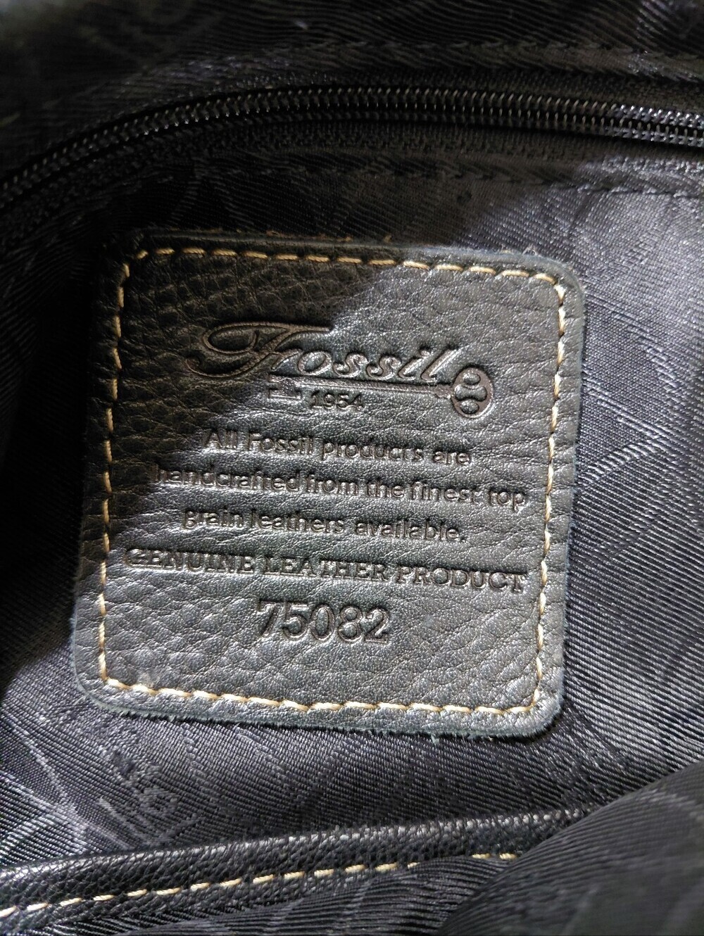 Fossil Black Leather Messenger Crossbody Shoulder Bag - Picture 9 of 13